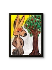 Cayote and Apple Tree  BPerry Original 14 x 11 Home Decor Interior Design