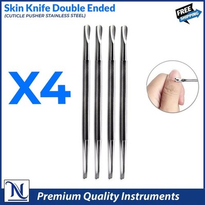 Manicure Pedicure Cuticle Pusher Tool V-Shape Easy Remove Clean Dead Skin Knife