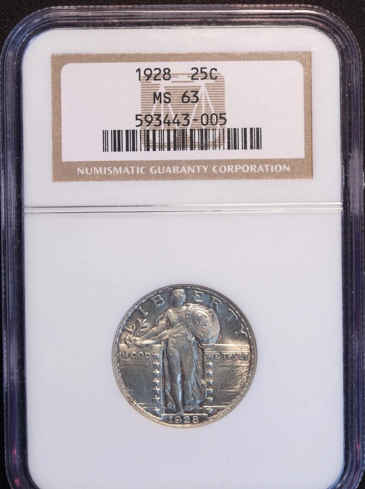 1928 P Standing Liberty Quarter, Choice BU, NGC MS63, Sharp, Nearly Full Head! - Image 3 of 4