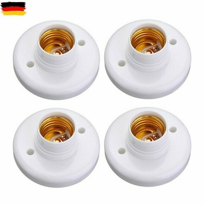 4X E27 Wandfassung Fassung Lampenfassung Sockel Lampe Kunststoff Deckenfassung