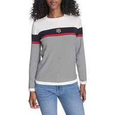 Tommy Hilfiger Cotton-Blend Sriped Sweater New with Tags