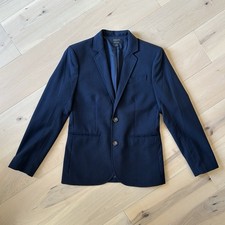 Crewcuts by J Crew Boys 14 Navy Blue 100 Wool Notch Lapel Suit Jacket Blazer
