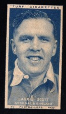 Carreras Turf Laurie Scott Arsenal c1948 Cigarette Card