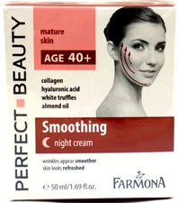 Perfect Beauty Mature skin Smoothing Night cream Age 40+ w/ Collagen Aalmon Oil