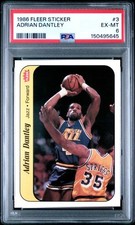 1986 Fleer Basketball Sticker #3 Adrian Dantley PSA EX/MT 6 150495645