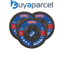 Image of Faithfull Zirconia Abrasive Jumbo Flap Disc 115 x 22mm 40 Grit (3 Pack)