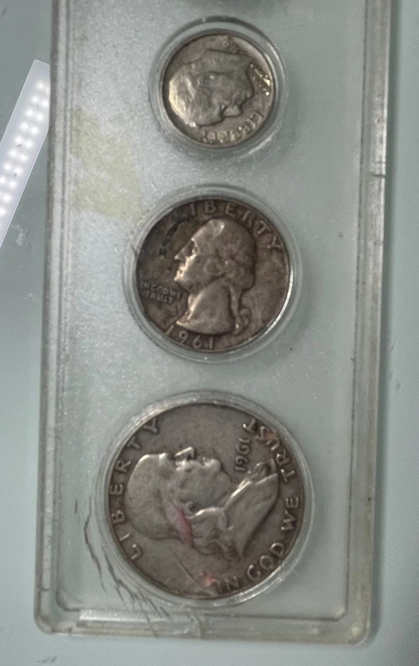 1961 D&P U.S Mint Circulated Set 50.25.10.5.1 Rare Coins/Money Invest Collect 📈 - Image 4 of 4