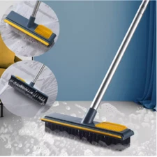 Long Telescopic Handle Floor Brush 2 in 1 Bathroom Kitchen Cleaning Scrubber
