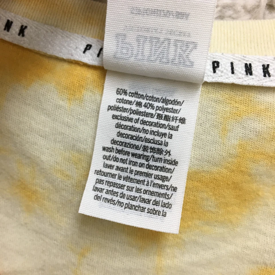 Camiseta para dormir ROSA Victorias Secret pequeña adulta amarilla tie dye cuello en V camiseta para mujer S Foto 4 de 4