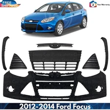 Front Bumper Cover Fascia & Grille Assembly Kit For 2012-2014 Ford Focus