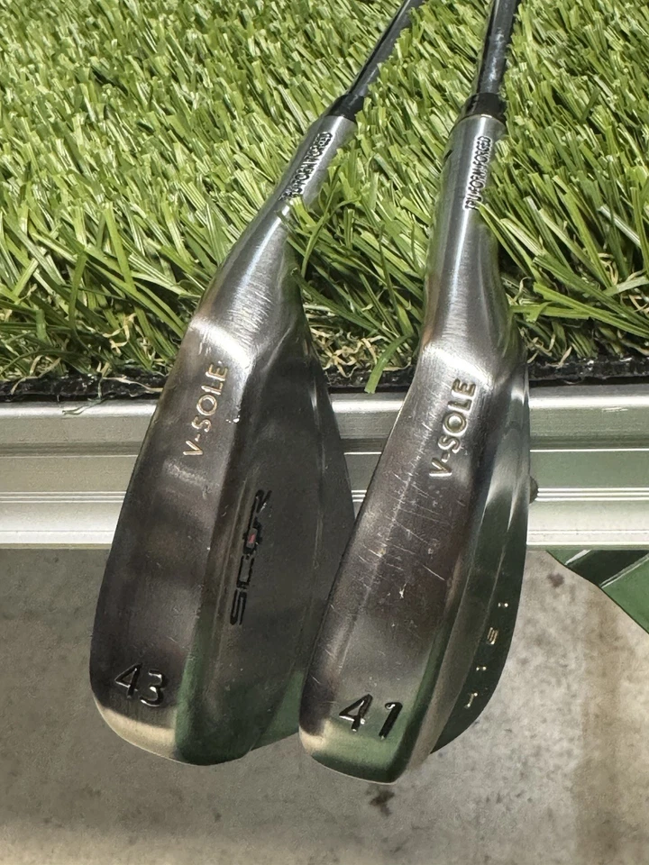 Right Hand SCOR 4161 V-Sole Tru-Form-Forged 41* + 43* Wedge Set Aw Pw Steel Mens - Image 3 of 4