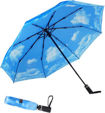 Windproof Travel Umbrella for Rain - Auto Open/Close, 42" Canopy, Factory Direct