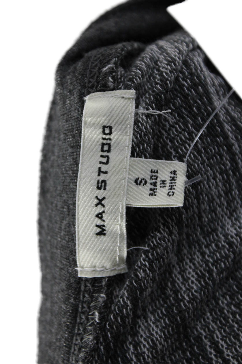 Max Studio Womens Basic Dark Gray Crew Neck Long … - image 4