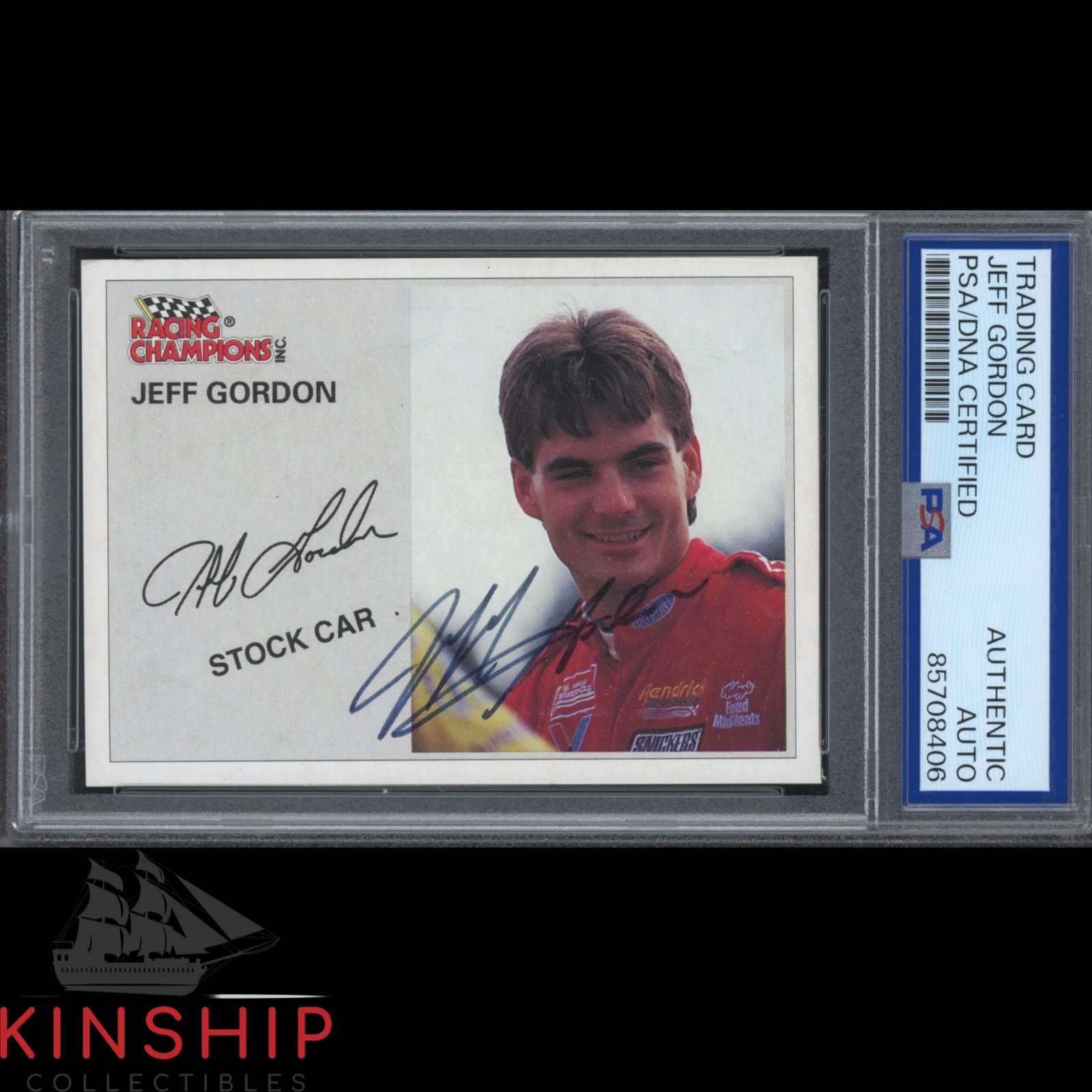 Jeff Gordon signed 1995 Racing Champions Card PSA DNA Slab NASCAR Auto C5592