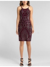 JUMP Womens Body Con Above The Knee Dress Burgundy Spaghetti Strap Juniors 12