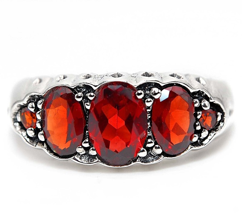 1CT Fire Garnet 925 Sterling Silver Vintage Style Ring Jewelry Sz 8 PC12-2