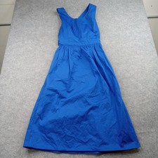 Everlane Dress Womens 0 Blue Sleeveless Cross Back Fit & Flare Midi Cotton