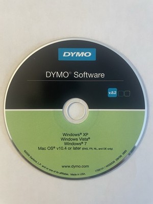 DYMO Label Software CD Ver 8.2 (Windows XP, Vista, 7 and MAC OS 10.4 or Later