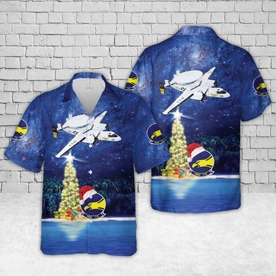 Us Navy Hawaiian Shirt US Navy VAW 112 Golden Hawks 1978 USS Nimitz E 2C Christm