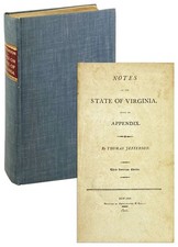 Thomas Jefferson / Notes on the State of Virginia / Third US Edition, 1801