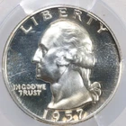 1957 Proof Silver Washington Quarter PCGS PR67CAM