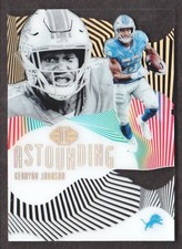 2019 Panini Illusions Football Card Astounding Gold #AST-KJ Kerryon Johnson /399