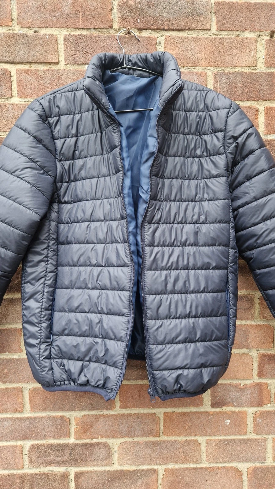 Navy quilted mens jacket size S NEW (b1)