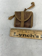 antique pin cushion & measure Shaker Community leather 2x2 original 1800s