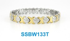 Women magnetic stainless steel link bracelet for health  beauty Gold  Silver 