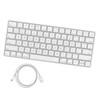 APPLE MAGIC KEYBOARD, SILVER/WHITE + LIGHTNING CABLE - A1644 MLA22LL/A