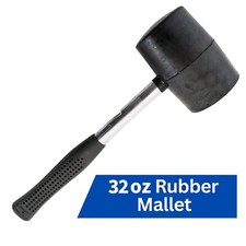 RUBBER MALLET 8oz 16oz 32oz RUBBER HAMMER FIBERGLASS SHAFT CAMPING PAVING TILING