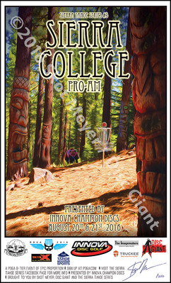 DISC GOLF ART - LIMITED EDITION SIGNED & NUMBERED LITHOGRAPH- TIKI - SIERRA COLL