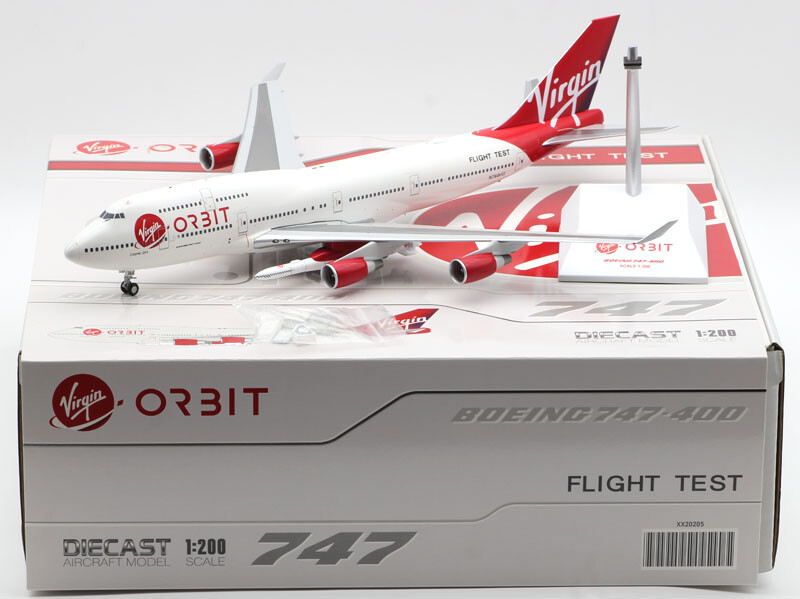 航空機・ヘリコプター JC Wings 1:200 VIRGIN B747-400 N744VG 1:200 JC Wings Diecast Aircraft Model Virgin Orbit Boeing B747-400