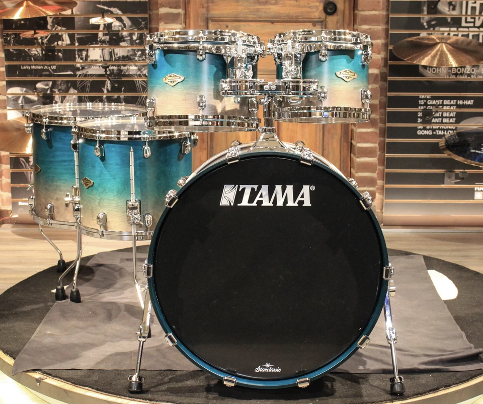 Tama Starclassic Walnut/Birch 5pcs Satin Sapphire Fade Drum set - Demo! - Image 2 of 4