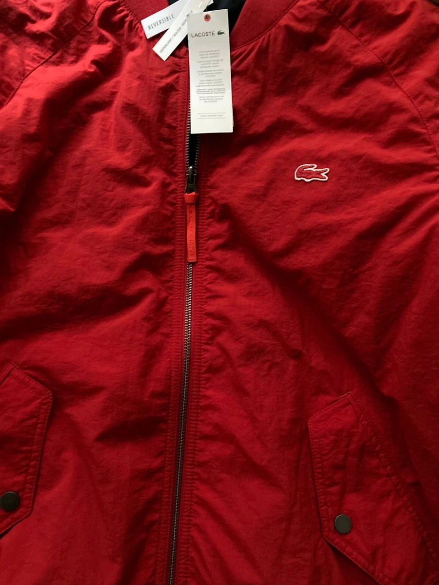 Lacoste Reversible Veste Bomber Jacket Rouge Red Taille size 50 M