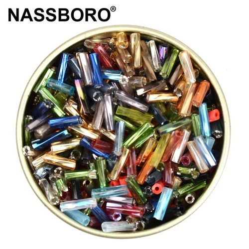Tubo de giro Semilla de cuentas de vidrio checo Cuentas de corneta sueltas largas Hágalo usted mismo Joyería 2X6 mm 500 piezas - Imagen 35 de 44