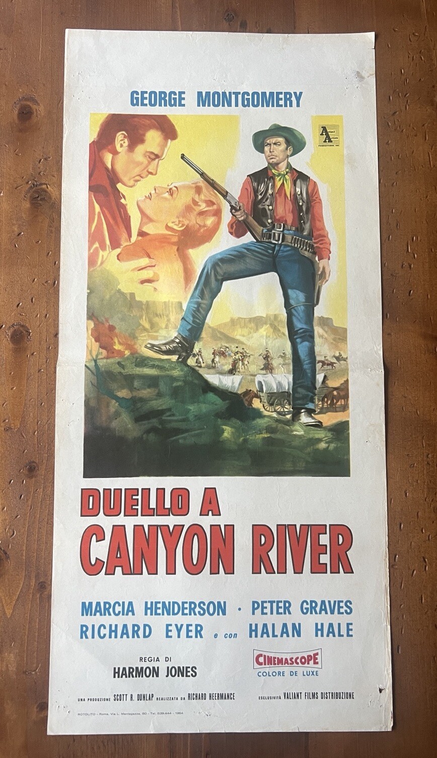Locandina originale film Canyon River (1956) - Regia di Harmon Jones