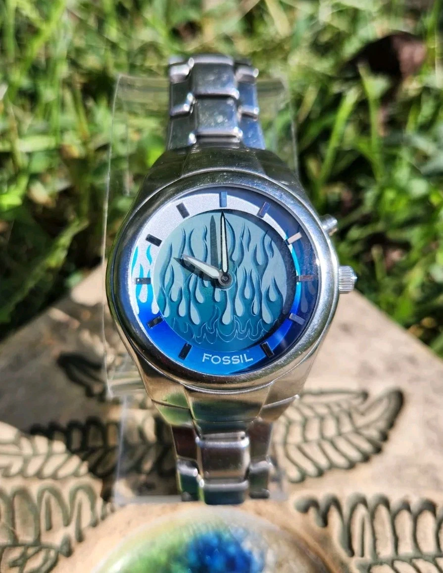 Fossil BIGTICデジタル腕時計 ステンレススチール 美品 FOSSIL