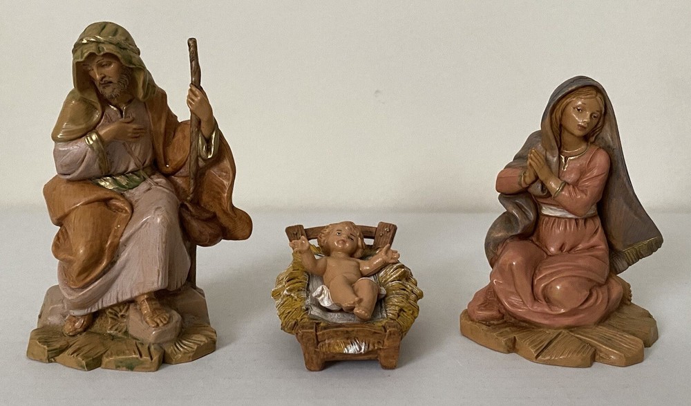 Vintage Fontanini Mary Baby Jesus Joseph Figurine Set Made In Italy 1991