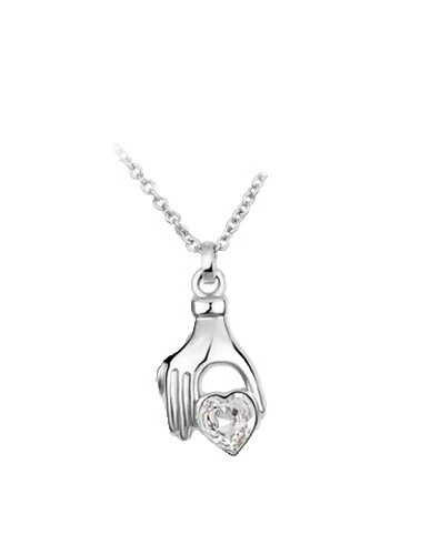 Silver Plated Crystal White Fashion Necklaces & Pendants