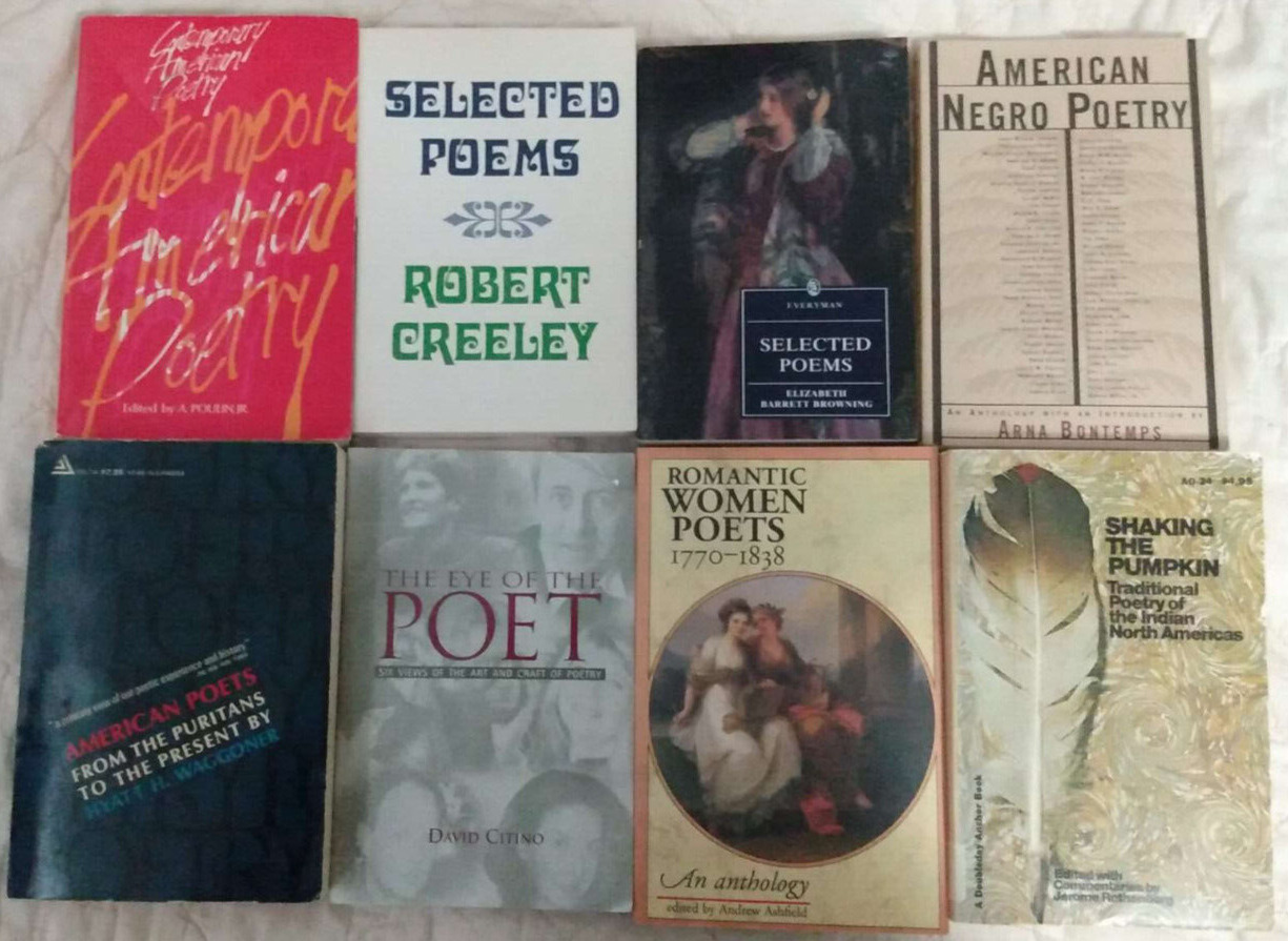 Lot 8 Books on Poetry by various Authors See pics for Titles & Author PB VG [DR]