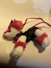 Poochie and Company Pink Poodle Bag Purse Plush Green And Pink w/ Carrier Strap