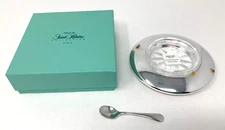 Ercuis Saint Hilaire Individual Butter Dish with Spoon Handmade France in Box