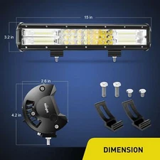 NILIGHT LED Lights 3.6" 5" 12" 15" 26" 37" Bar Spot Flood Combo Driving ATV 4WD