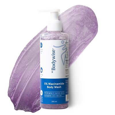 Be Bodywise 5% Niacinamide Brightening Body Wash Hydrate Deep Cleanse Skin 250ml
