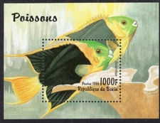 Stampman $1.97  Mint Never Hinged Benin #947 Parrot Fish Souvenir Sheet