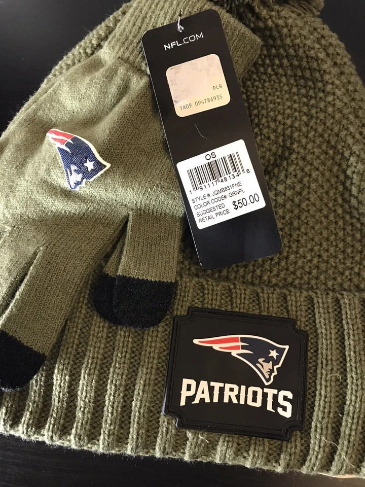 X2 NUEVO NFL New England Patriots Adulto Gorro Guante Conjunto Militar Verde Camuflaje OS Foto 4 de 4