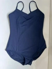 Bloch V-Neck One Piece Swimsuit Navy Size 8-10 Girls / Kids