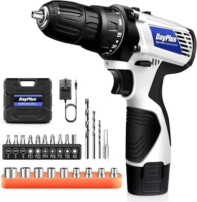 ZANGE Mini Cordless Drill Driver Kit w/One Battery, 12V Electric Screwdriver Driver T