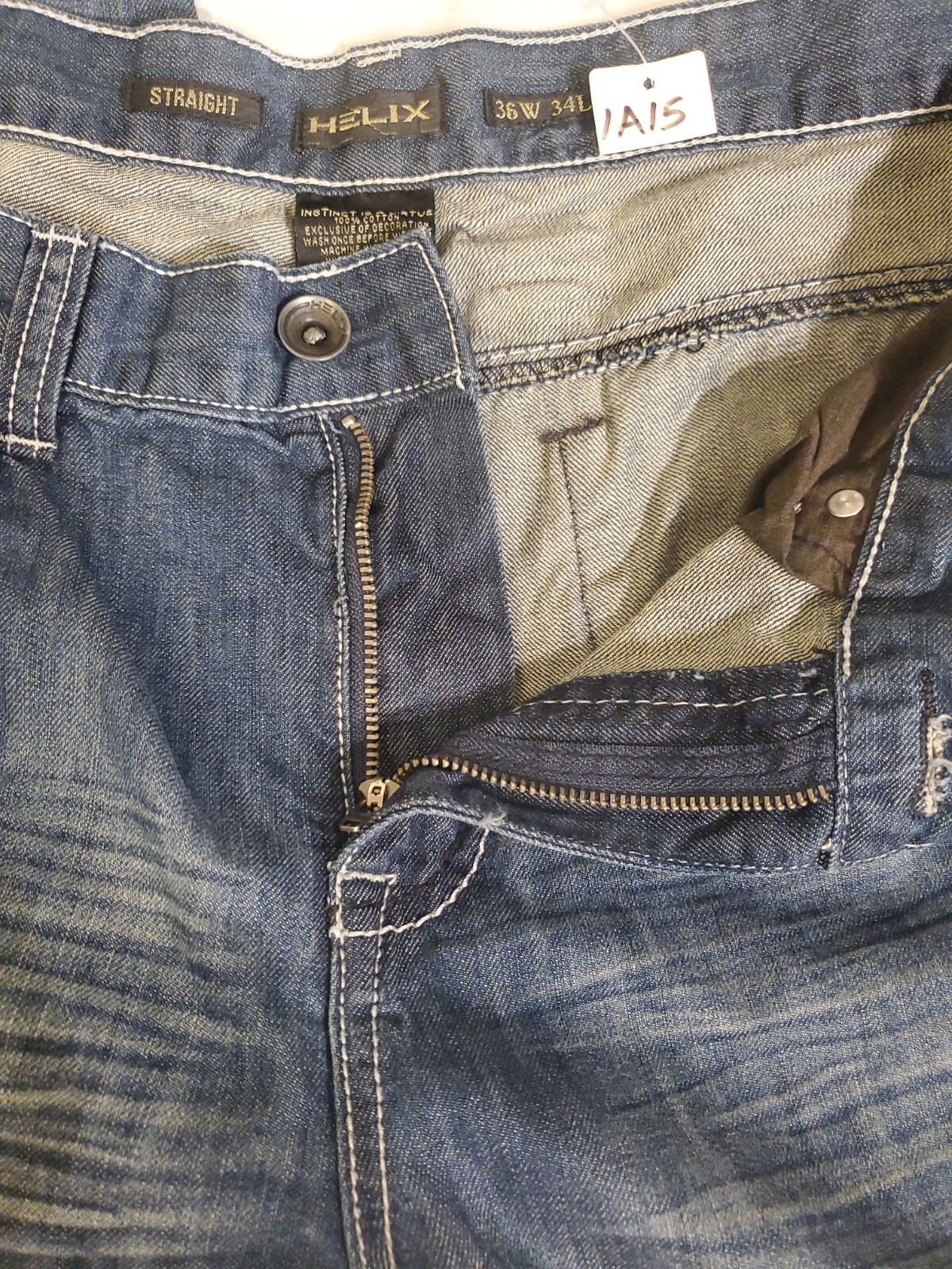 Helix Regular Fit Straight Leg Denim Mens Jeans 36x34 Gem